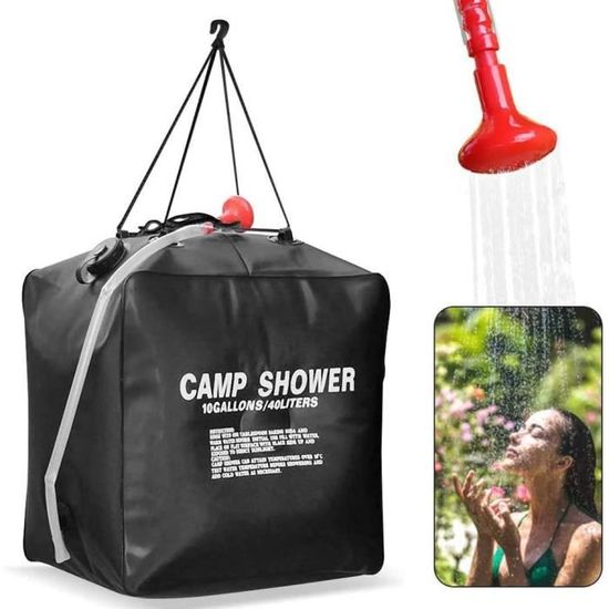 Douche Solaire Portable 20 Litres - Chauffage Solaire, Eau Chaude Jusqu'à 41°C, Pour Camping, Jardin, Plage