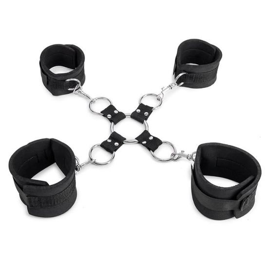 Kit BDSM Bondage - Menottes Poignets/chevilles Et Attaches Pour Lit, Jeu De Soumission En Nylon