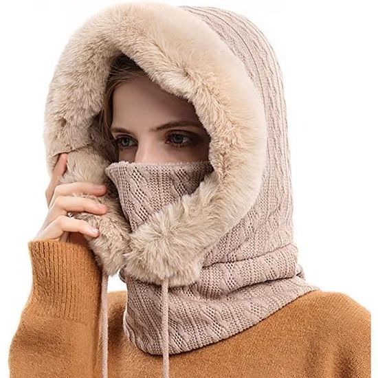 AYPOW Cagoule d'hiver unisexe en polaire thermique, coupe