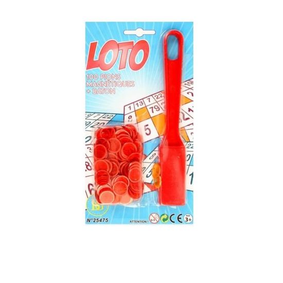 Kit de jeu - Loto - 3 en 1 - 100 pions magnétiques - Baton ramasse