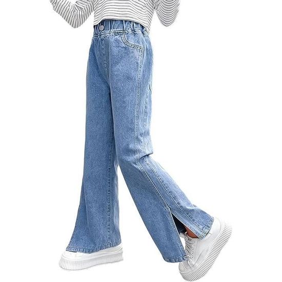 Pantalon Large Femme Jean Vintage - Taille Haute Élastique Confortable (Style Palazzo) - 2