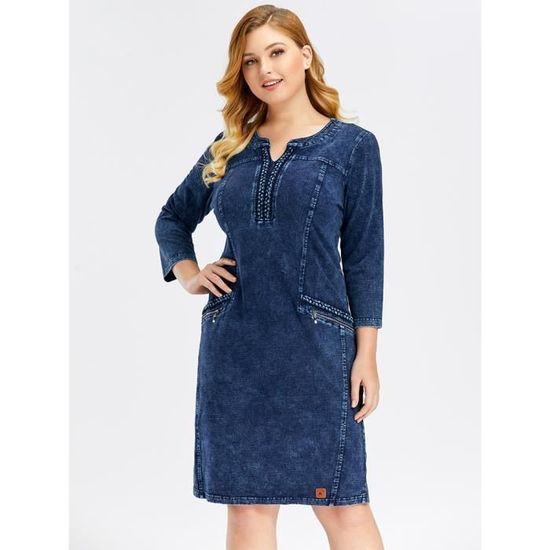 Robe en jean mi longue sale