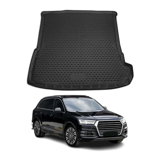 Tapis De Coffre Pour Audi Q7 4M (2015-2025) - Caoutchouc TPE Noir - Protection étanche Et Antidérapante - Sur Mesure - 4