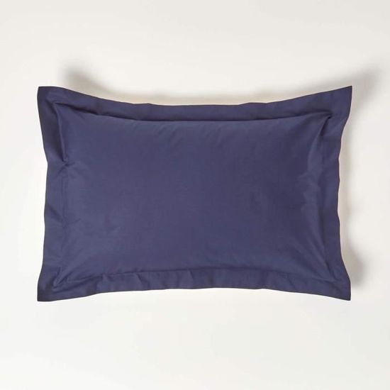 Parure De Lit 100% Coton égyptien 1000 Fils - Bleu Uni - Taille Queen/Full