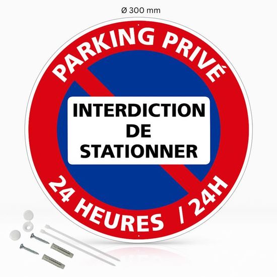 Cartello Divieto Di Sosta 24/7 – 330 Mm In PVC 1,5 Mm – Segnale Stradale Personalizzabile