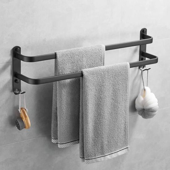 Porte-serviettes Sans Perçage, Porte-serviettes D'invité Noir