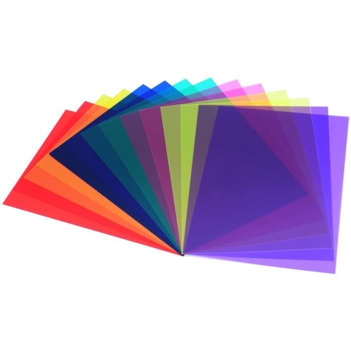 10 Feuilles Gel Couleur PVC Pour Lumière - Filtres Couleur Correction Photo Et Vidéo - Format A4 - Sourcing Map