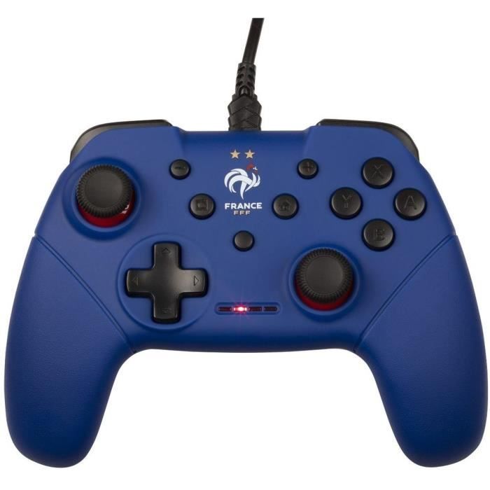 Manette - KONIX - Bleu - Switch et PC - Sous Licence Officielle FFF