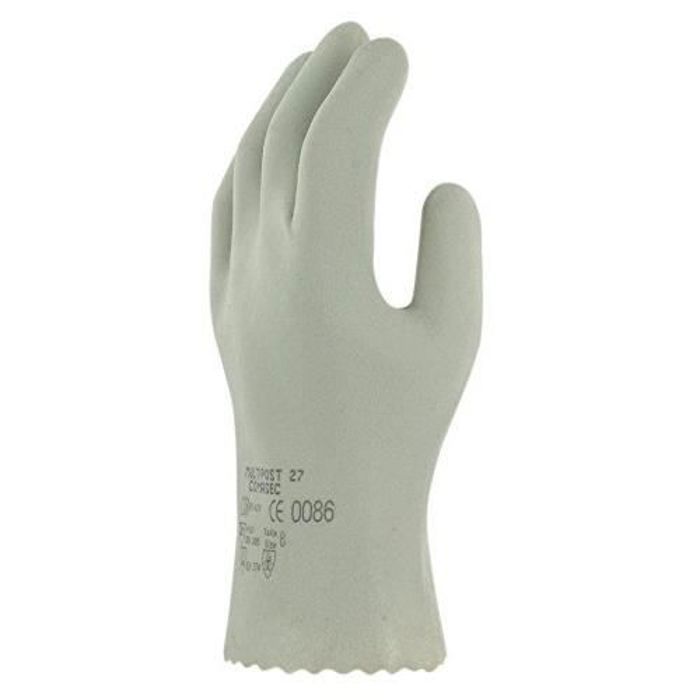Ansell Multipost 27 Gants en PVC, protection mécanique, Gris, Taille 11 (Sachet de 12 paires)