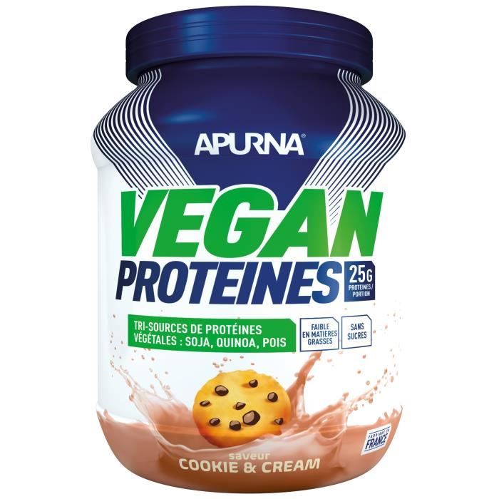 Protéine Vegan Apurna Cookie and cream - Pot 600g - bleu - TU