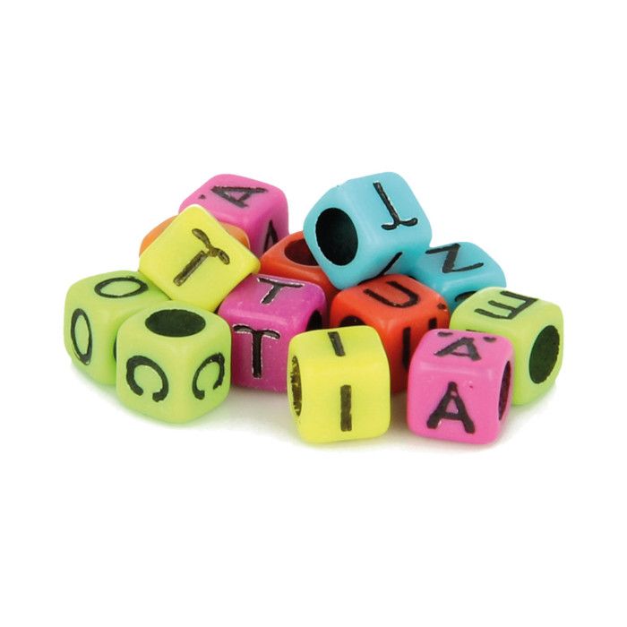 Perle Dé Alphabet 6mm couleurs 300 pièces - Artémio Multicolore - Assort.