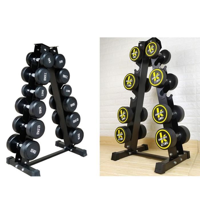 Rack de rangement pour poids et haltères en Fer Peint Support d'haltères à 6 Niveaux, Charge Max. 200 kg