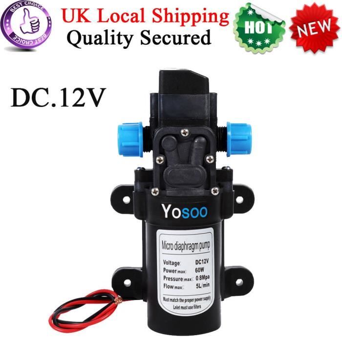 12V DC 5L / min 115Psi Pompe À Eau à Haute Pression auto-amorçage Pompe à eau de lavage AUTO