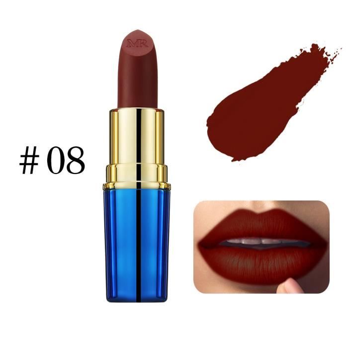 【Soin des lèvres】Rouge à lèvres mat imperméable de longue durée brillant à lèvres pigmenté hydratant 24 couleurs_GT13808