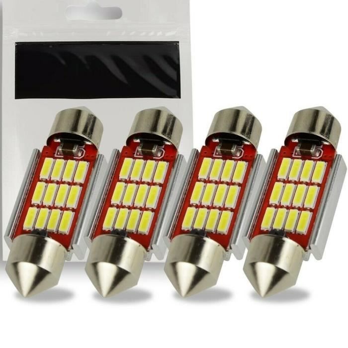 Ampoule C5W Navette LED 41mm Blanc 6500K Canbus Habitacle coffre voiture 12V
