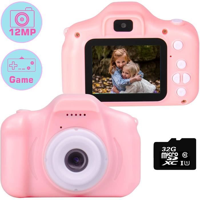 Kids Camera 1080P 12 MP Dual Selfie Photo / Vidéo HD Appareils Photo numériques, 2.0 -IPS Screen Antichoc Enfant Appareil Photo numé