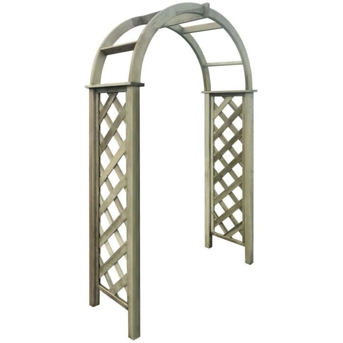 ⛺7600Mode Arches de jardin avec treillis pour Plantes Grimpantes et Rosiers Décor - Arceau de jardin Pergola à appentis - Bois de pi