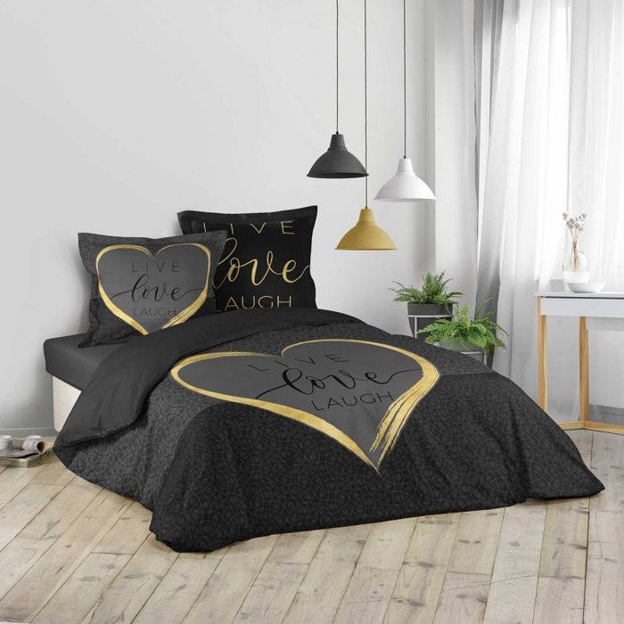 CDaffaires parure 3 p. 240 x 220 cm imprime 42 fils dessin place crazy love