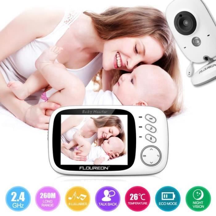 BABY PHONE - ECOUTE BEBE Floureon VB603 Écoute Bébé Babyphone Numérique sans Fil 24GHz Écran LCD 32’’ Caméra Vision Nocturne Grand