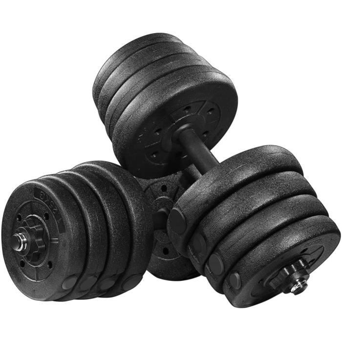 BESPORTBLE 30KG Haltères Barbell Réglables Set 2 Pièces Poids Haltère avec Barre