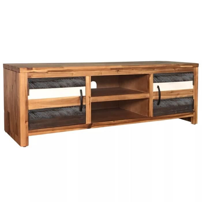 Meuble TV Meuble HIFI audio-vidéo et pour home cinéma bois massif d'acacia 120 x 35 x 40 cm