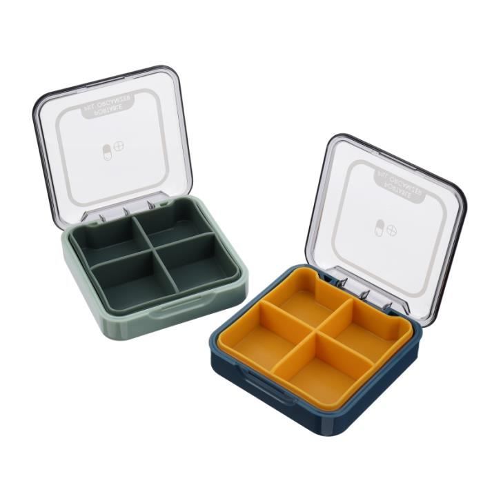 2pcs petite boîte à pilules Portable pilule organisateur carré médecine conteneur cas PILULIER
