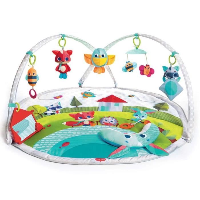 Tiny Love Dynamic Gymini, Tapis d'éveil bébé Musical avec Arches Ajustables , Dès la naissance, Collection Dans la Prairie, 110 x