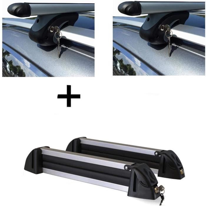 VDP Galerie pour Véhicules XL 135 + Porte-Skis/Porte-Surfs/Porte-Skis Aluminium 4 Paire Ski Compatible Avec BMW X5 E70 06-10