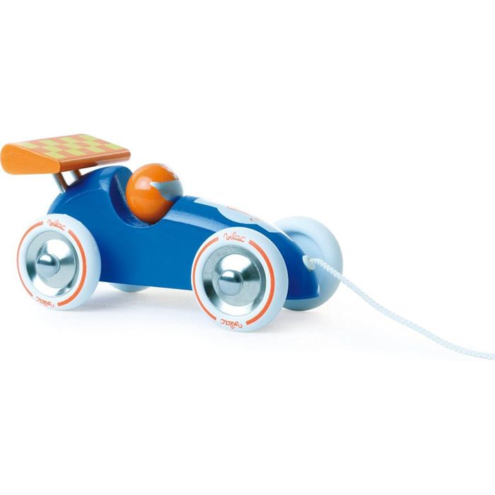 Voiture de course à traîner bleue et orange