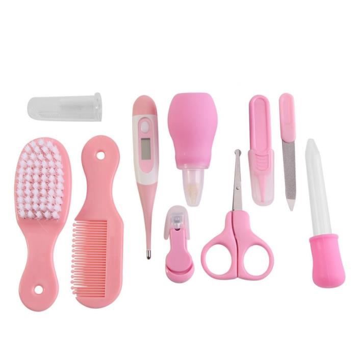 10 pcs kit de soins de bébé rose --DQ FRANCE