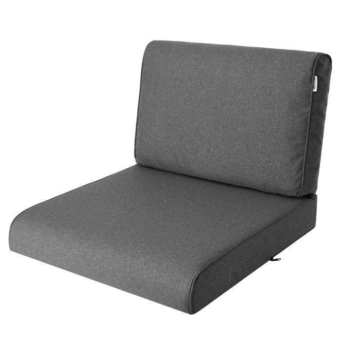 pillowprim, coussin de chaise, pour fauteuil en rattan, extérieur, de palette, de siège, meubles en rattan, graphite, 60 x 60 cm
