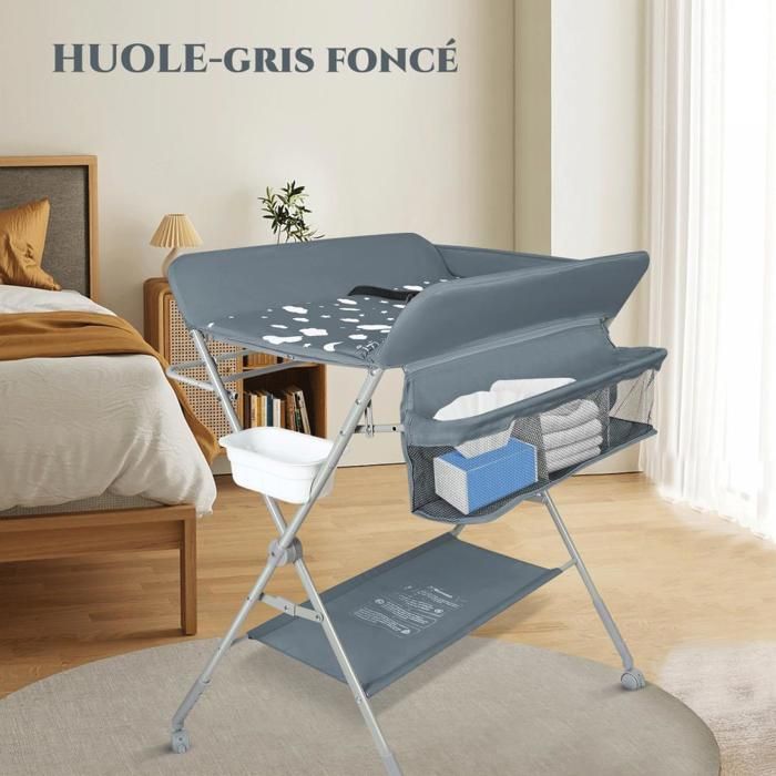 Table à langer portable et pliable pour bébé mesurant 77 x 63 x 101 cm pour des soins pratiques de bébé
