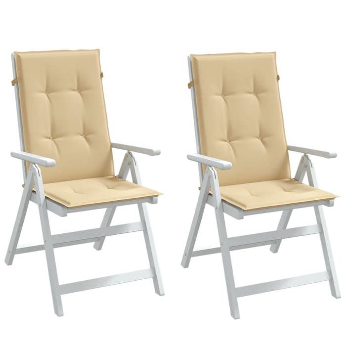 vidaXL Lot de 2 Coussins de Chaise à Dossier Haut Oreillers de Balcon Coussins de Sièges Patio Jardin Terrasse Extérieur 4002421