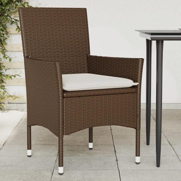 vidaXL Lot de 2 Chaises de Jardin avec Coussins Sièges avec Accoudoirs Fauteuils avec Dossier Meubles de Terrasse 368110
