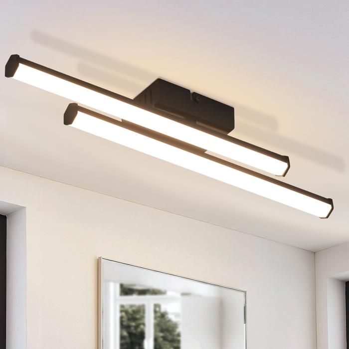 Homefire plafonnier salon plafonnier chambre lampe chambre moderne noir 6W lampe de salon 3000K lampe cuisine intérieure lot de 2
