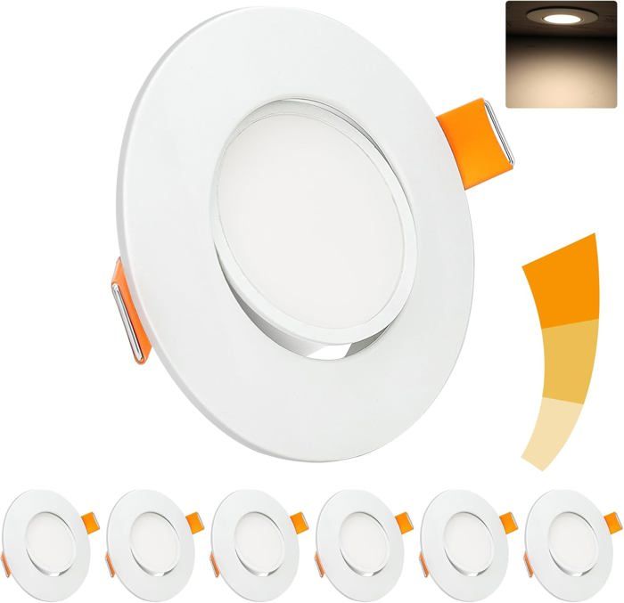 Spot LED Encastrable Dimmable 9W - Lot De 5 - Température Réglable 3000K/4000K/6000K - IP44 - Pour Intérieur/extérieur - Trou 95-105 Mm