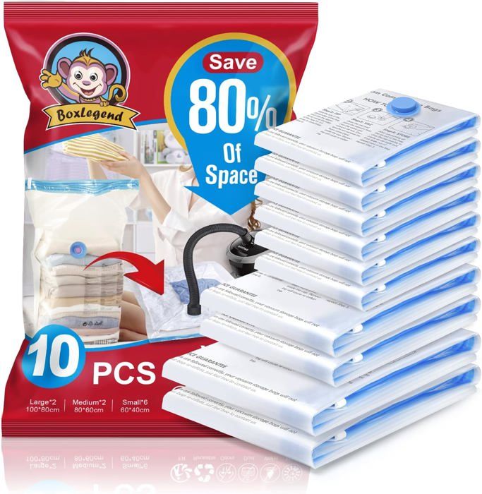 Rabofly Lot De 6 Sacs De Rangement Sous Vide De Qualité Supérieure -6S