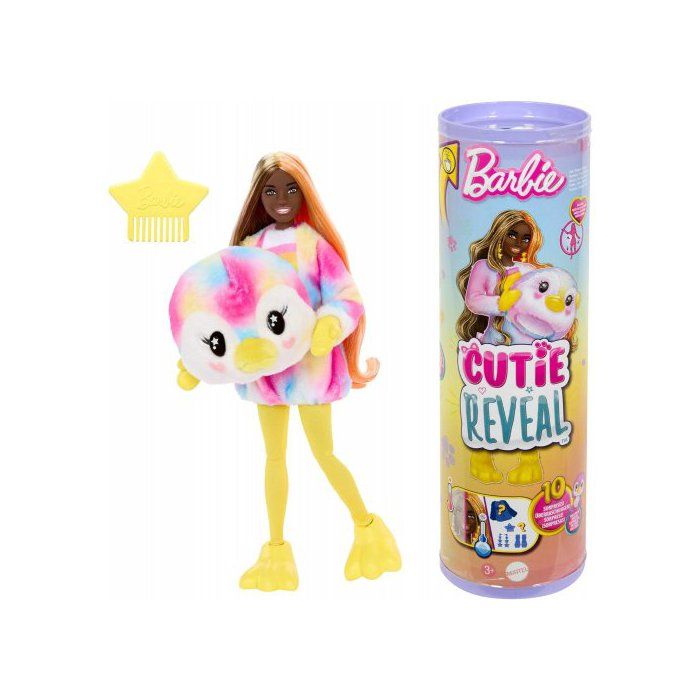 Barbie Coffret Poupée Mannequin Cutie Reveal Série T-Shirt Confort Incluant 10 Surprises, Costume Caniche en Peluche, Série T-Shirt Confort « Star », Jouet Enfant, A Partir De 3 Ans, HKR05