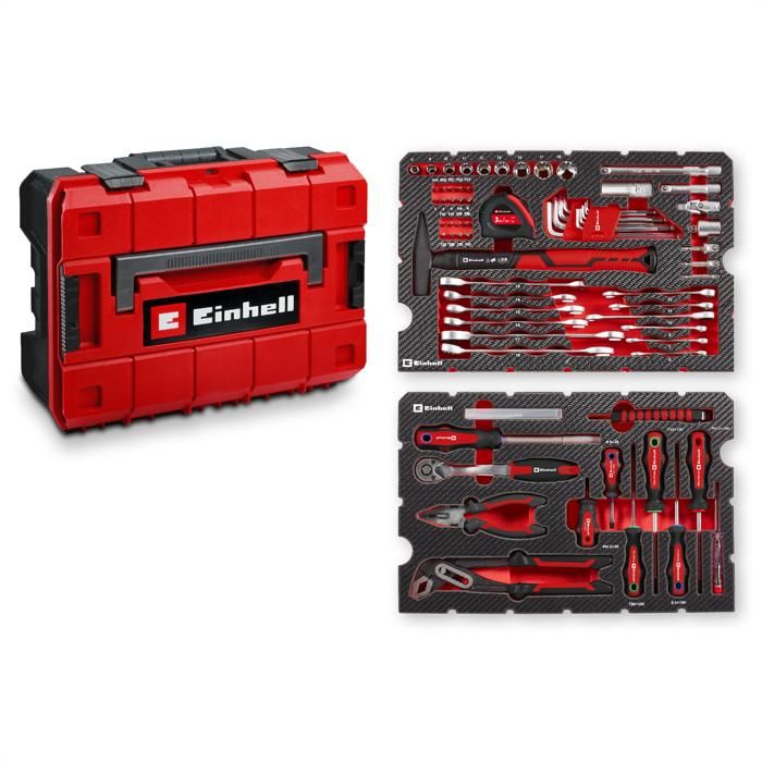 Einhell Set Malette à outils 80 pcs E-Case (valise de 80 outils de haute qualité empilable avec le système Einhell E-Case)