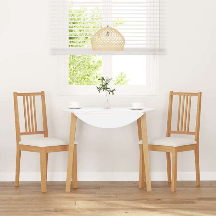 Luxe Chaises à manger contemporain - GKK - Fauteuil Salon Cuisine et coussins 2 pcs naturel bois massif caoutchouc(1844）