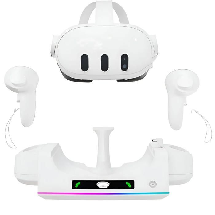 Support VR éclairage dambiance fixation murale pour Oculus Quest 3/3S blanc