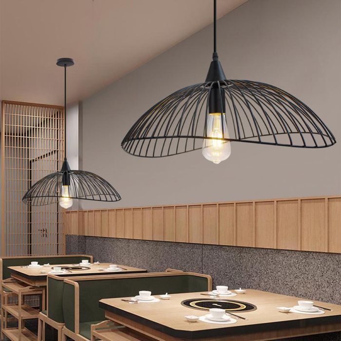 Suspension métal trio design rétro éclairage style industriel vintage