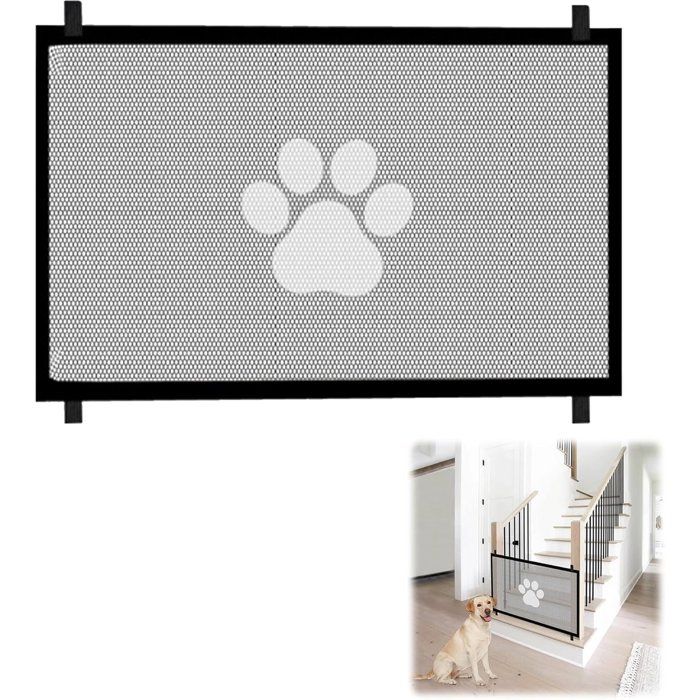 Comparer les prix de Barrière descalier portable pour animaux de compagnie et enfants barrière pour chien escaliers et couloirs sans perçage noir)