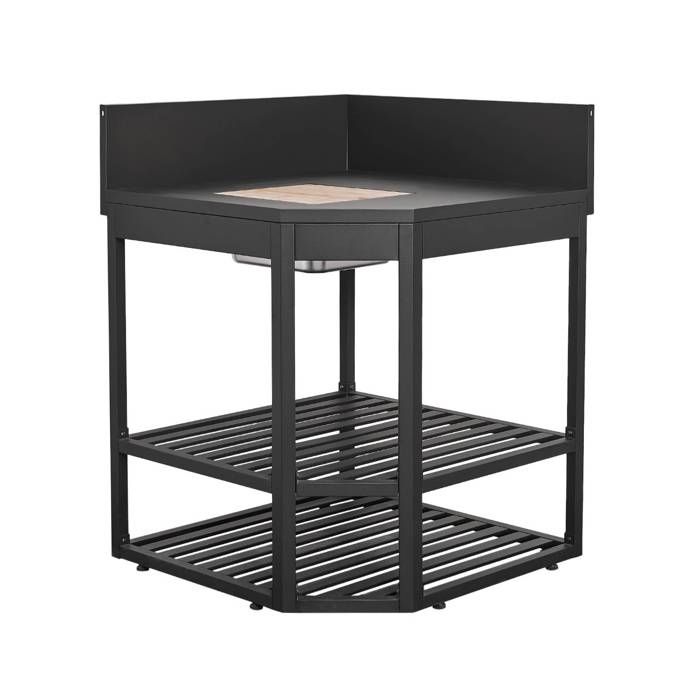 sweeek - Module dangle cuisine extérieure acier avec bac à glaçons et planche en bois L80cm THIRA