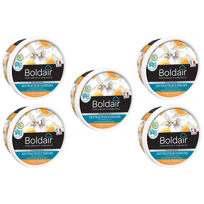 BOLDAIR Lot de 5 Pots 300g Gel Destructeur dodeurs 8 Semaines Fleur doranger