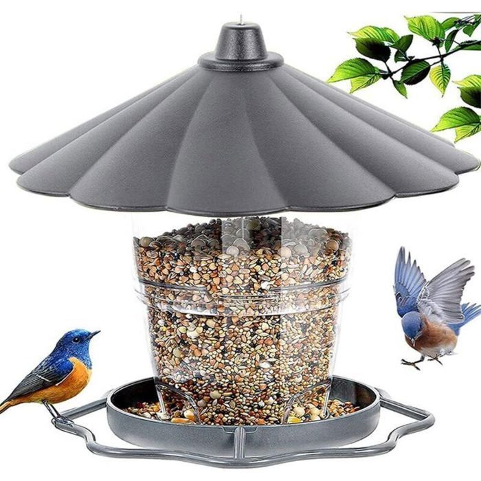 Mangeoire pour oiseaux - PZCC - Imperméable - Suspendue - 820 ml - Facile à nettoyer - Apparence élégante