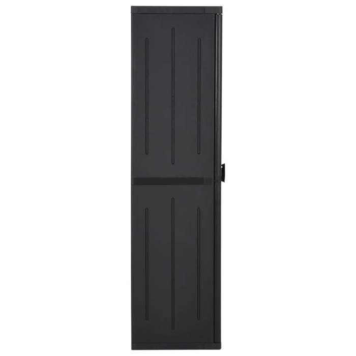 Armoire de rangement 1 pièce meuble rangement de jardin Noir 65x45x172 cm PP Rotin 2RN32W