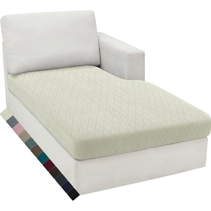 Housse coussin canapé beige extensible antidérapant chaise longue