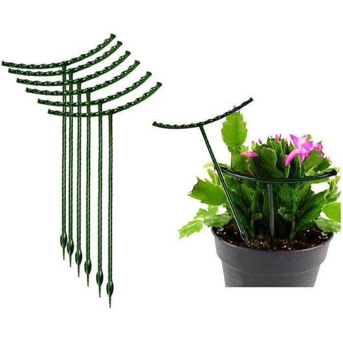 YOUNGSAY Lot 6 Supports Pots Fleurs 20 Cm – Grille Maille Avec Étiquettes & Anneaux Plantes, Drainage Parfait