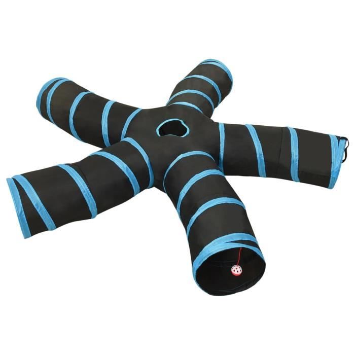Comparer les prix de Atyhao Tunnel pour chats à 5 voies Noir et bleu 25 cm Polyester A172188 84530